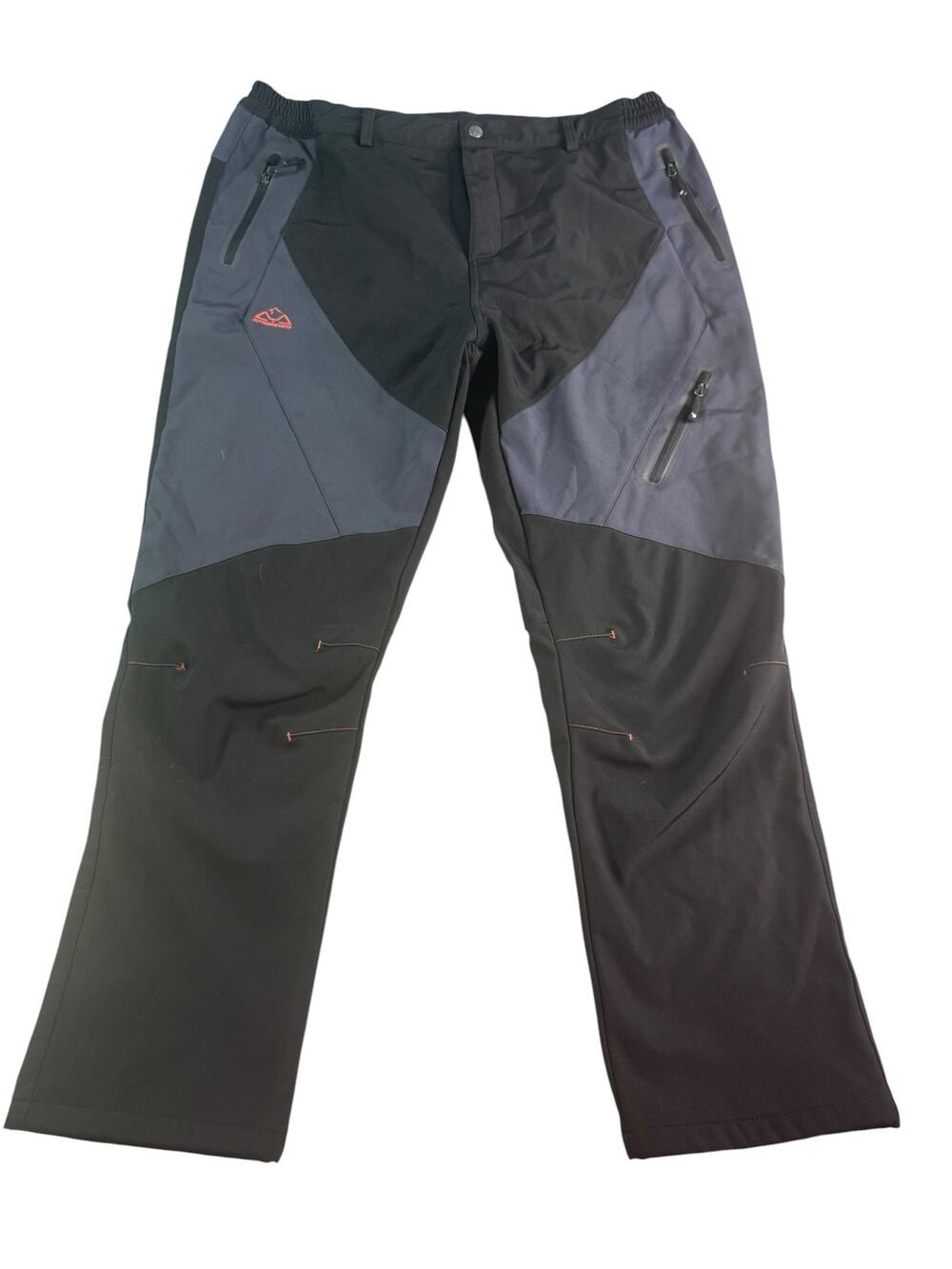 Outdoor Sports Mens XXL Fleece Lined Softshell Hiking Pants Zip Pockets Black